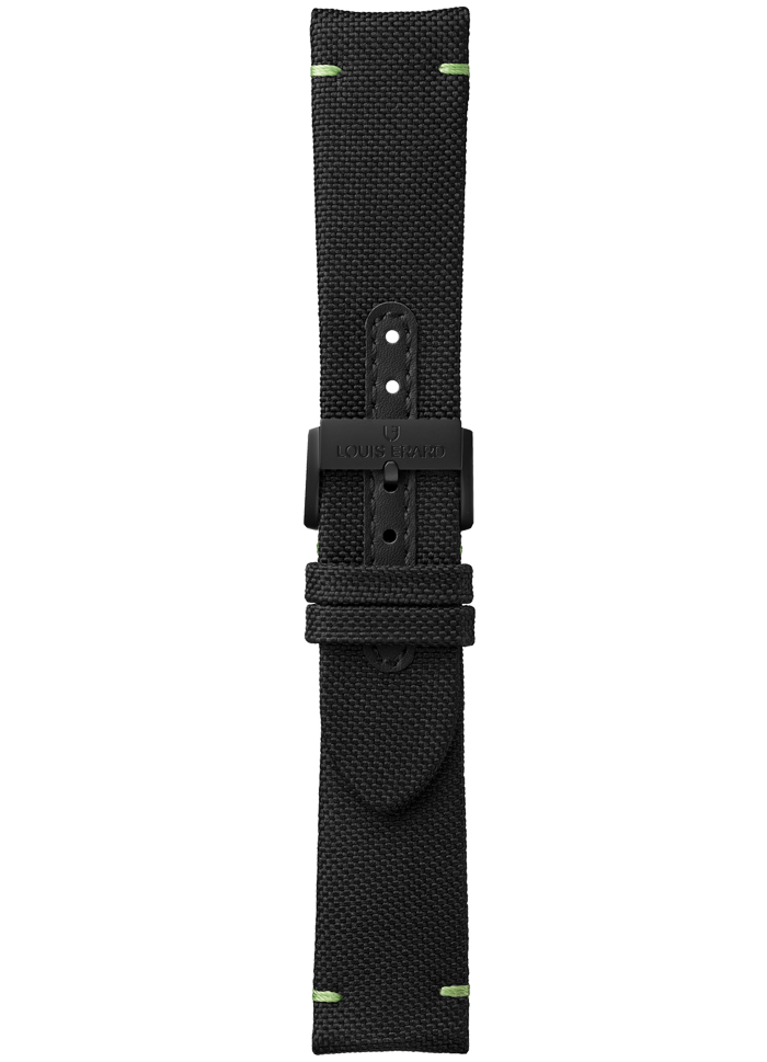 Black nylon with green stitching strap BAT02
