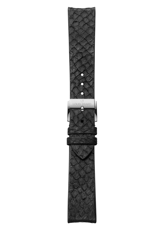Black salmon leather strap BSA02