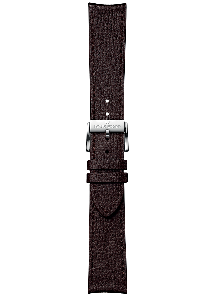 Brown grained calf leather strap BVA172