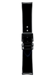 光沢のあるブラックカーフレザーストラップ BVAS89