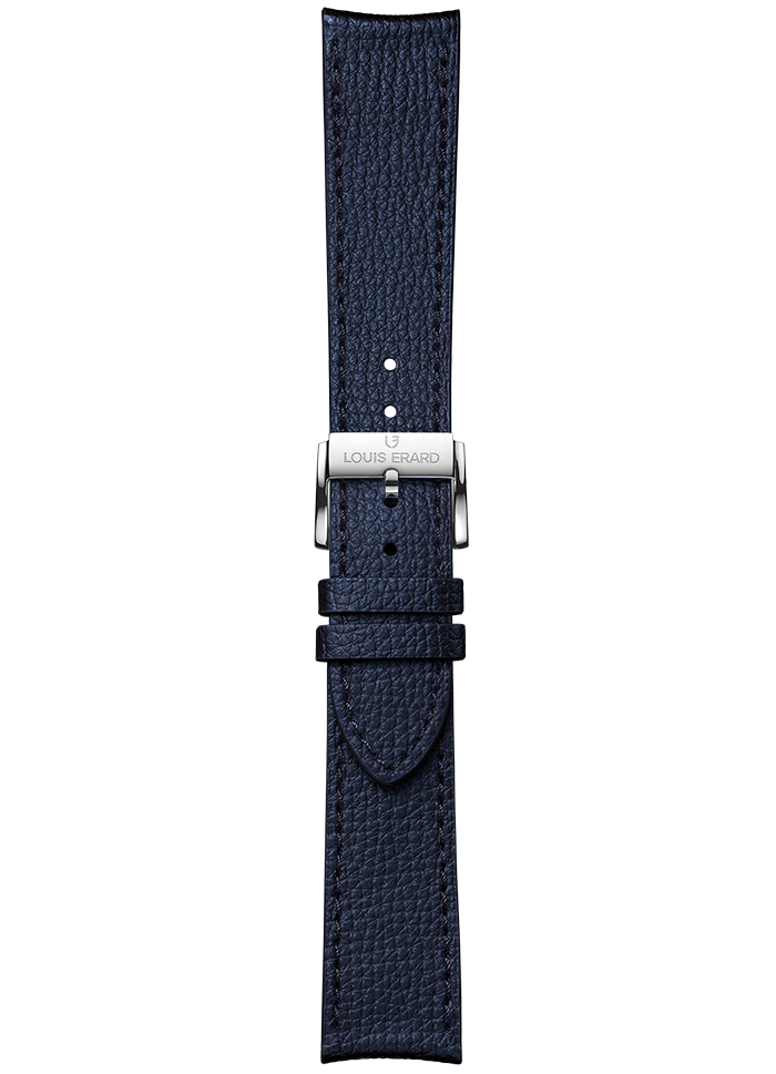 Anthracite grained calf leather strap BVA180