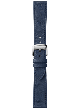 Blue ostrich leather strap - Small size