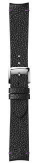 Black Himeji Kurozan leather strap with purple stitching BVA192
