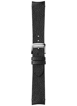 Black Himeji Kurozan leather strap with black stitching BVA193