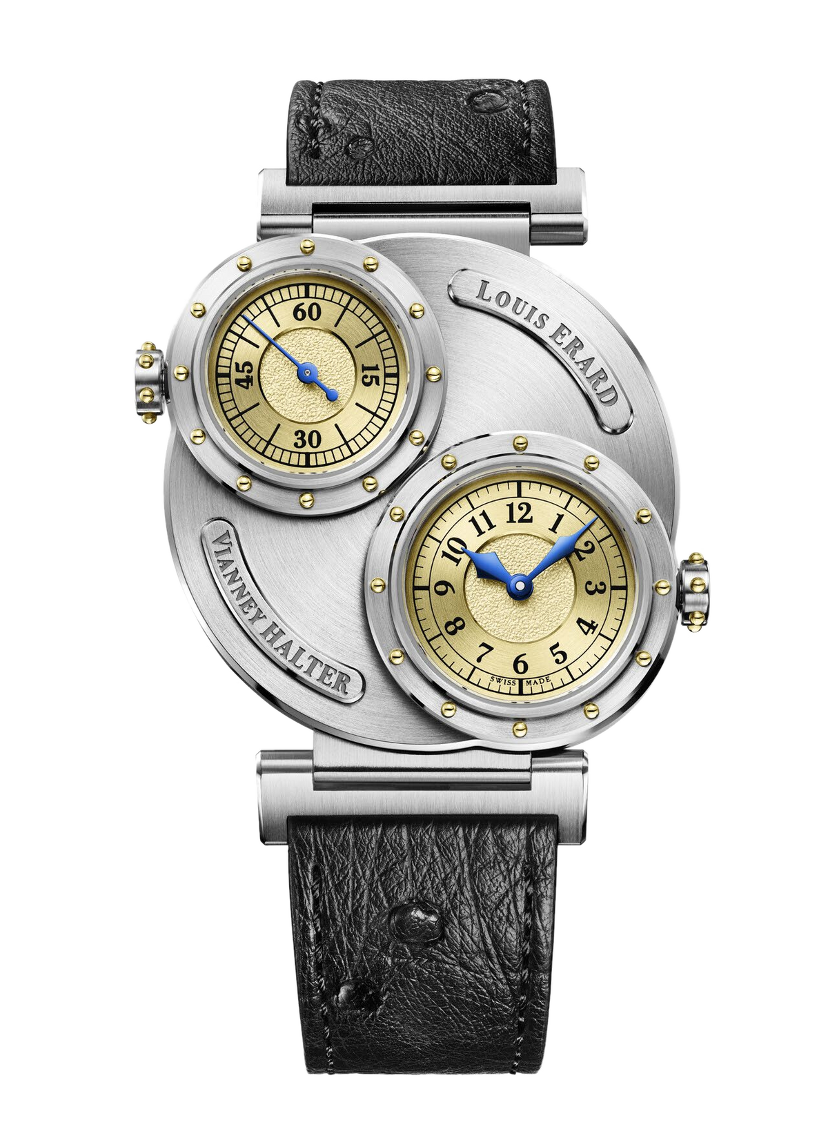 Louis Erard x Vianney Halter Futur Antérieur Gold, front view