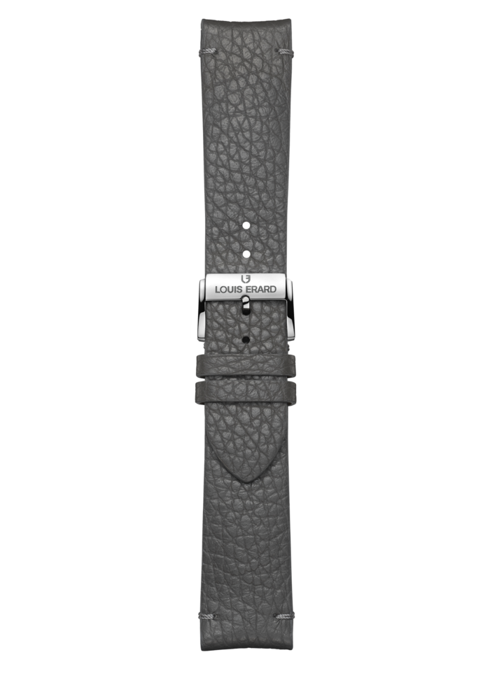 Grey grained calf leather strap BVA107
