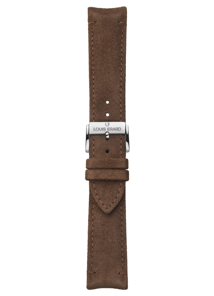 Chocolate brown calf nubuck leather strap BVA31